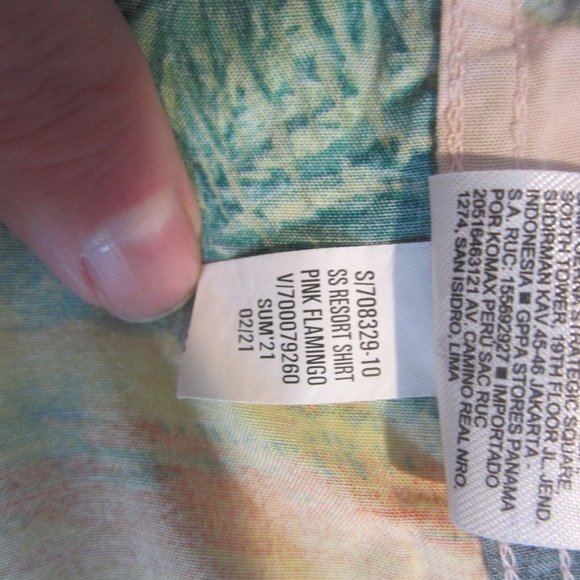 Old Navy Men Hawaiian retro pink flamingo camp shirt XL 24.5" p2p rayon tropical - Picture 11 of 11